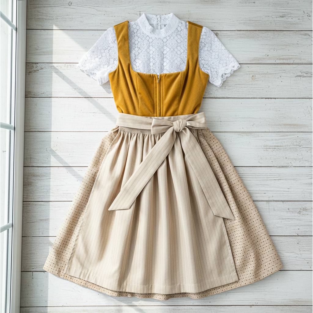 Aura Vintage Dirndl Orange Dress - Oktoberfest